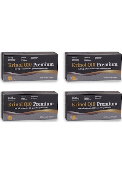 Krinol Q10 Premium - Krill Yağı ve Koenzim Q10 - 30 Kapsül-4 Kutu