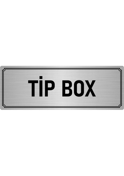 Metal Yönlendirme Levhası, Departman Kapı İsimliği Tip Box 7x20 cm Gümüş Renk