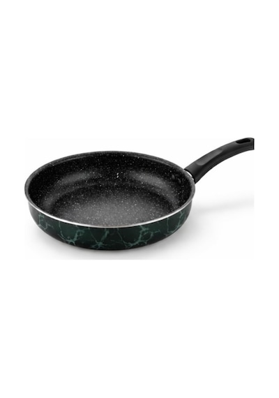 30 Cm Teflon Tava, Yapışmaz Yüzey, Homojen Isı Dağılımı, Ergonomik Sap, Yeşil Mermer Desen Açık Bakır