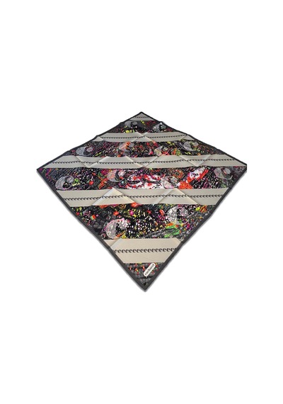 Cacharel Gri Karma Desen Tivil İpek Eşarp 8849313-971