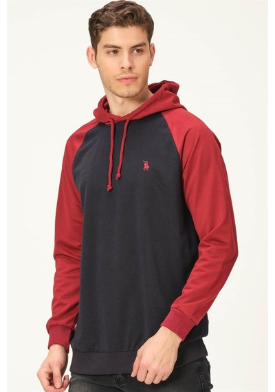 V4005 Dewberry Erkek Sweatshırt-lacivert- Bordo Lacivert- Bordo
