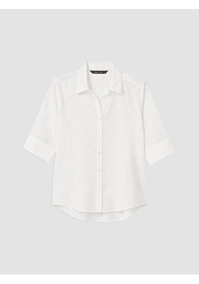 Lcw Vision Beyaz Oversize Kadın Brode Gömlek