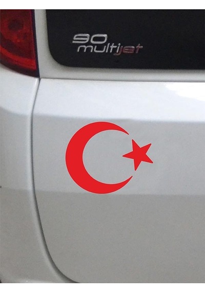 Ay Yıldız Folyo Kesim Etiket Kırmızı 15 Cm