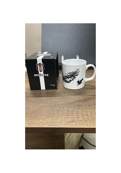 Lisanslı Taraftar Seramik Kupa Siyah Beyaz