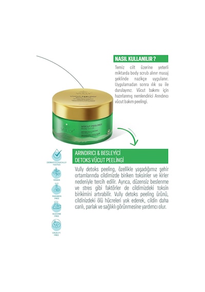 Vully  Etkili Nemlendirici Doğal İçerikli Lavanta Vanilya Vücut Peelingi 250 ML