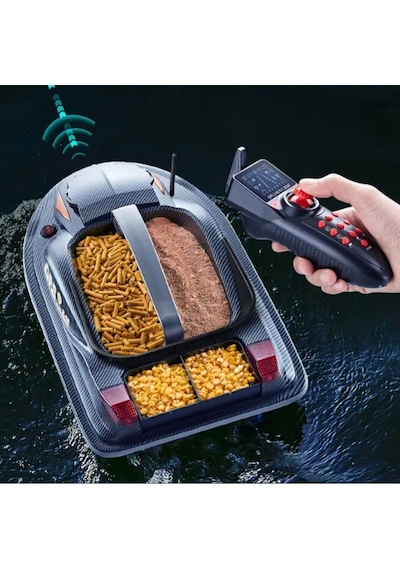 Sazan Yemleme (TEKNE VE BOTU)gps Model Tek Kumanda 650 Metre Oto Pilot Eve Dönüş Otomotik Büyük Boy Karbon