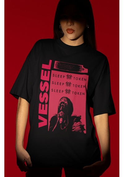 Tasarım Vessel Sleep Token Rock Metal Müzik Grubu Baskılı Unisex Siyah