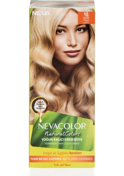 Neva Color Natural Colors 10 Platin - Kalıcı Krem Saç Boyası Seti