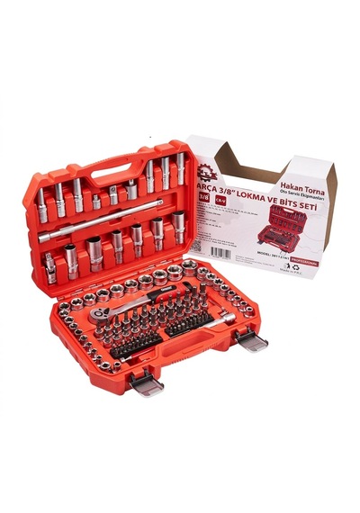- Arm - 121 Parça 3/8 Profesyonel Lokma Takımı Ve Bits Seti