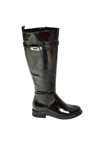 Fox Shoes R312225308 Siyah Rugan Klasik Kadın Çizme Siyah-rugan Siyah