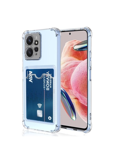 Xiaomi Redmi Note 12 4g Kapak Kamera Korumalı Kartlıklı Darbe Emici Özellikli Şeffaf Silikon Kılıf