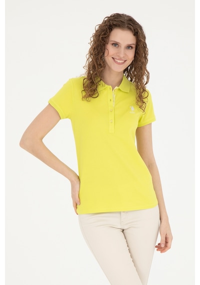 U.S. Polo Assn. Kadın Fıstık Yeşili Basic Polo Yaka Tişört 50289361-VR087