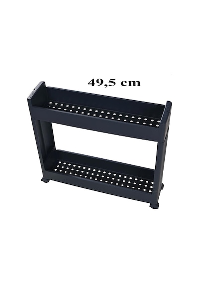 Slim Organizer 2 Katlı Plastik Banyo / Mutfak Düzenleyici Raf Antrasit 49,5 14 45 Cm Antrasit