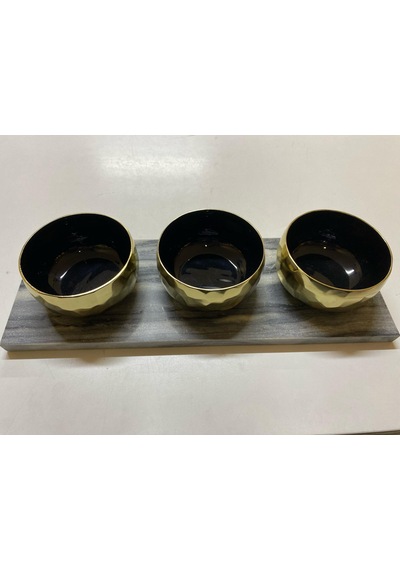 Clara Gold 3 Condıment Bowls 41x14x9 Cm