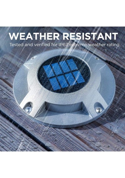 Home Zone Security Solar Güverte Işığı - Hava Koşullarına Dayanıklı - Gümüş
