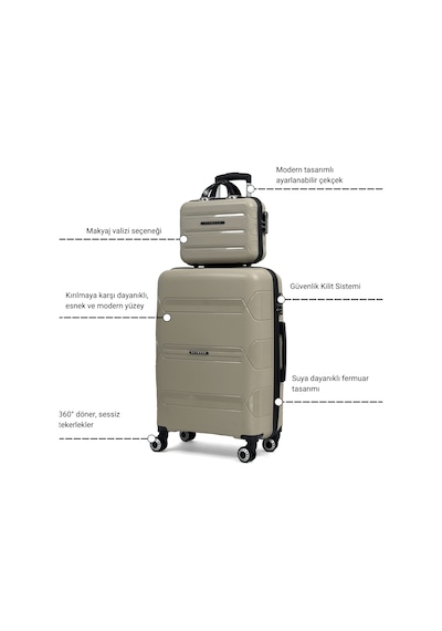 Reymond Luggage Lucas Polipropilen Kırılmaz Valiz, Kabin Boy Antrasit