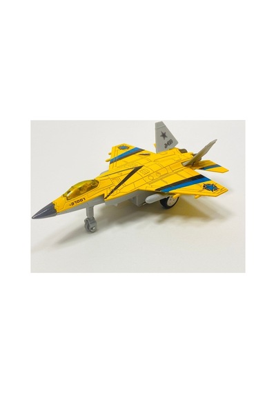 Metal Savaş Uçağı Mavi Işıklı Sesli F16 Model Sarı