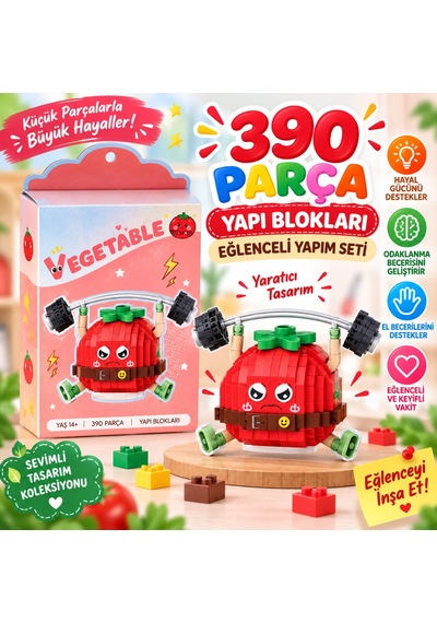 Lz-8860 Halter Kaldıran Domates 390 Parça Block Oyuncak