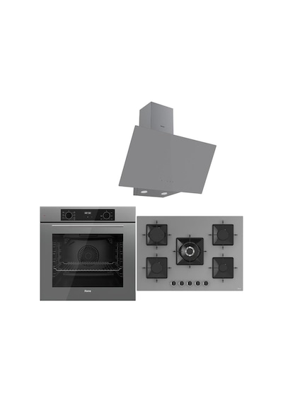 Ferre Icon Plus 75 Serisi QBL63CPR-SS038-D079 3lü Cam Ankastre Set
