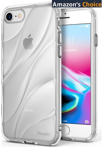 Ringke Flow Apple Uyumlu iPhone 7/8 İle Kılıf Crystal Clear 3d Dalga Efekti Hafif Esnek Şeffaf Transparan