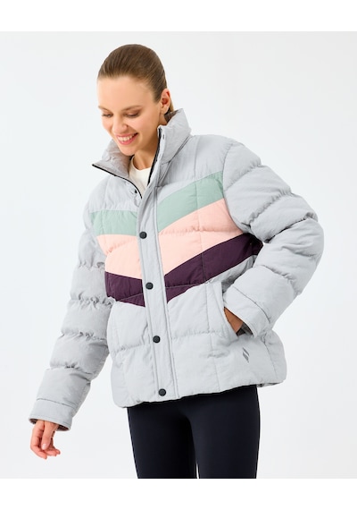 Skechers W Puffer Jacket Kadın Gri Mont S2520207-2568 Gri