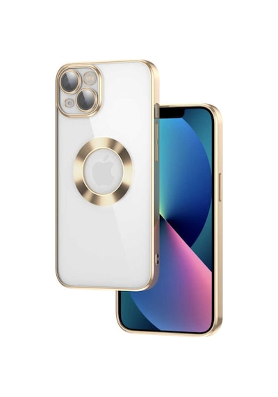 Apple Uyumlu iPhone 13 Kılıf Kamera Korumalı Logo Gösteren Şeffaf Kapak