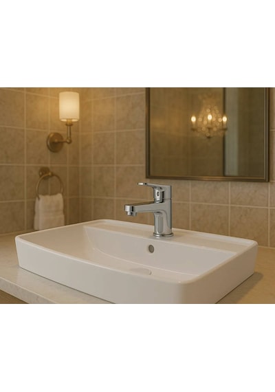 Serel - Rita Tezgah Üstü Batarya Delikli Lavabo Beyaz, 40x60 Cm Slim Kenar - Rt30txs110h Diğer