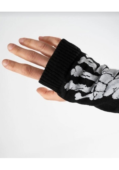 İskelet Tasarım Kolluk Eldiven İkili Unisex Kesik Parmak Siyah Sonbahar Kış Beyaz - Siyah İskelet Tasarım Kolluk Eldiven İkili Unisex Kesik Parmak Siyah Sonbahar Kış Beyaz - Siyah