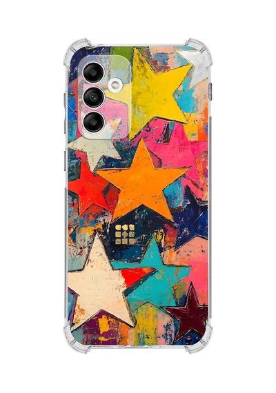 Printify Samsung Galaxy M13 İle Uyumlu Düşlerin Dansı Serisi Yıldız Dansı Tasarımlı Uv Baskılı Köşe Korumalı Antişok Kılıf Şeffaf