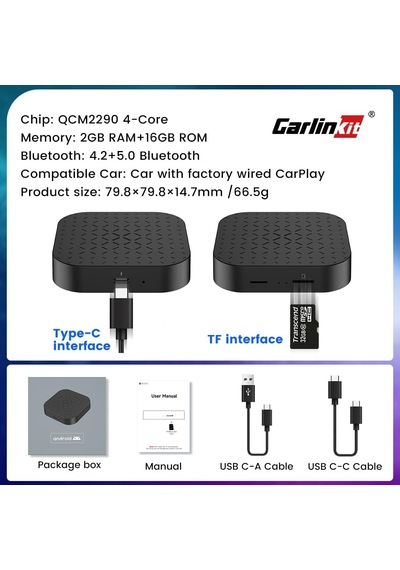 Ayrex Carlinkit Ai Box Android 11, Kablosuz/wireless Carplay & Android Auto, Google Playstore, Netflix, Youtube Destekli