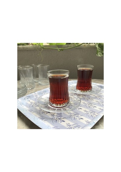 Elysia Çay Bardağı Çay Takımı Seti 12 Parça Çay Seti 6 Kişilik Beyaz
