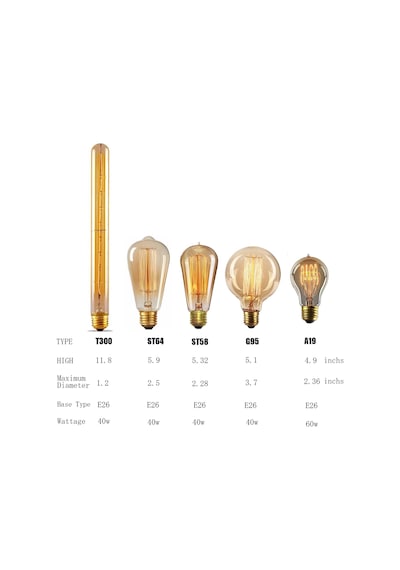 T300 Rustik Led Ampul 8w E27 Duy 2200k Amber Cam Vintage 30 Cm