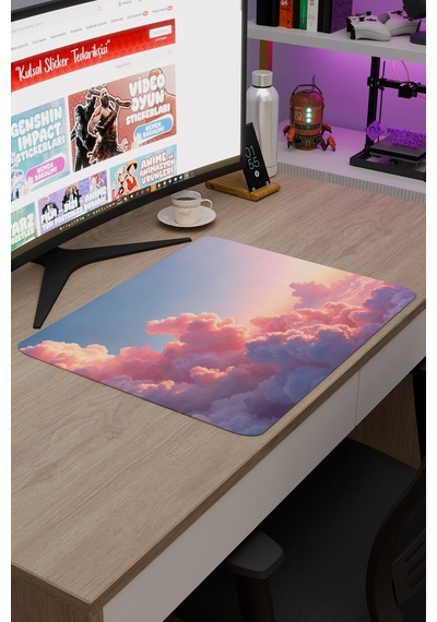 Bulutlar Kaymaz Dikişli Kauçuk Oyuncu Mousepad V4 - 48x40 Xl Gaming Mouse Pad Fare Altlığı