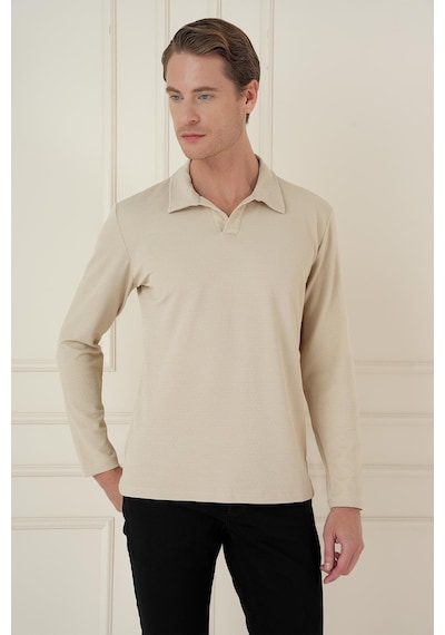Efor Ts 890 Slim Fit Bej Spor T-shirt Bej