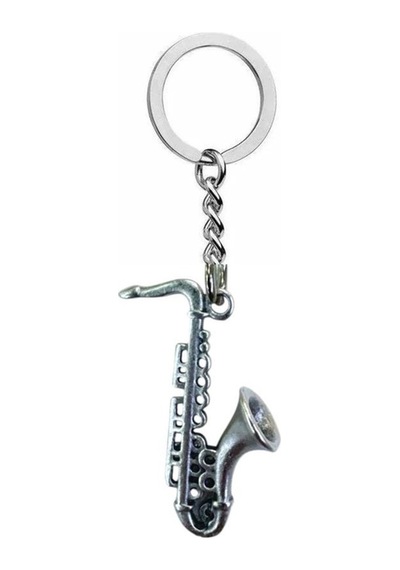 Saksafon Figürlü Metal Anahtarlık Unisex - Müzik Temalı Aksesuar