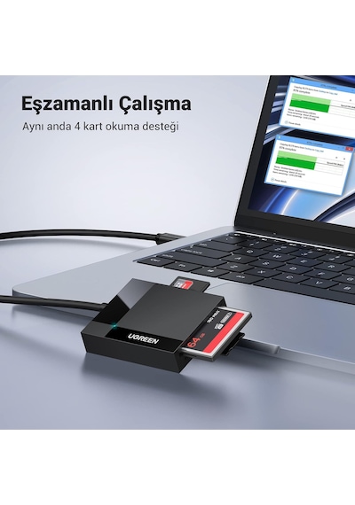Tr Usb 3.0 Kart Okuyucu Sd/tf/cf/ms İçin 4'ü 1 Arada Kart Okuyucu Sd Kart Okuyucu Sd, Cf, Mikro Sd, Sdxc, Mikro Sdhc,