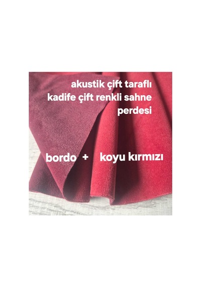 Akustik Çift Taraflı Kadife Sahne Perdesi Çift Renkli, Işık Geçirmez Bordo