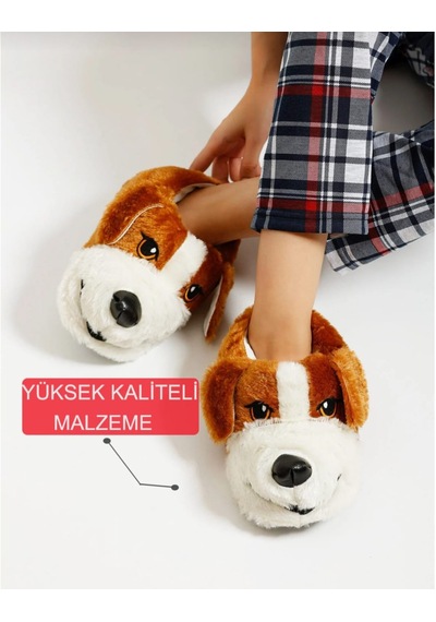 Papucumun Dünyası Unisex Yumuşak Taban Sevimli Köpek Panduf Yetişkin Ve Çocuk Kız Ve Erkek Panduf Kahverengi Papucumun Dünyası Unisex Yumuşak Taban Sevimli Köpek Panduf Yetişkin Ve Çocuk Kız Ve Erkek Panduf Kahverengi