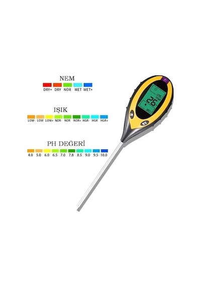 4lü Toprak Ph Ölçer Sıcaklık Ölçer Nem Ölçer Işık Ölçer Pilsiz Toprak Test Aleti 0