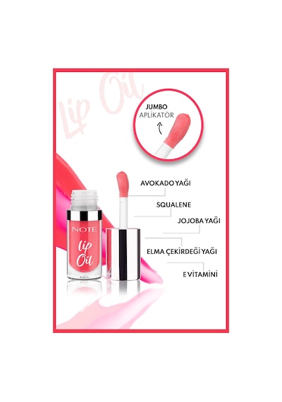 Note Cosmetique Lip Oil Nemlendirici ve Parlatıcı Dudak Bakım Yağı - 10 Baby Pink - Pembe