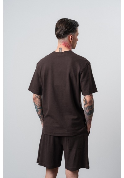 Respire Erkek Pis Dikişli Regular Fit T-shirt Kahve
