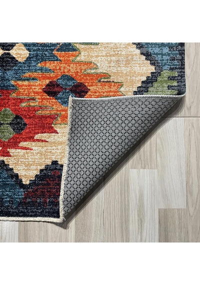Pastelhome Anti-cilt Hassasiyetik Yıkanabilir Kaymaz Şönil Halı Kilim Kendinden Saçaklı Eskitme, Modern Desen Otur Diğer