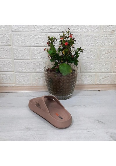 Akınalbella 408 Camel Renk Çapraz Eva Hafif Rahat Kadın Terlik 001