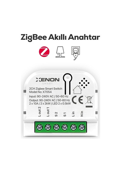 Zigbee Akıllı İkili Anahtar Işık Şalteri Röle Modülü Mobil Uygulama Denetimli Tuya Uyumlu Google Home/alexa Des