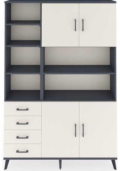 Arges Dolap 9 Raflı 4 Çekmeceli 4 Kapaklı 132x30x195 Antrasit-aytaşı/aytaşı Aytası/aytası Arges Dolap 9 Raflı 4 Çekmeceli 4 Kapaklı 132x30x195 Antrasit-aytaşı/aytaşı Aytası/aytası