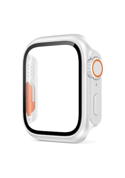 Apple Uyumlu  Watch 44 MM Ultra Görünümlü Kasa Dönüştürücü Ekran Koruyucu 25 Beyaz