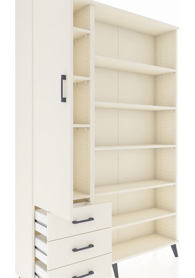 Arges Dolap 9 Raflı 3 Çekmeceli 3 Kapaklı 132x30x195 Aytaşı-a... Aytaşı
