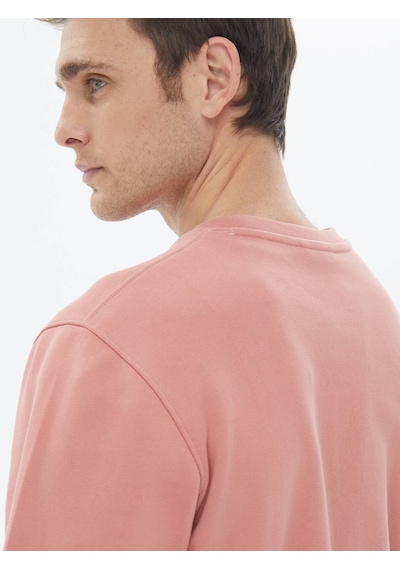 Kip Pembe Bisiklet Yaka Baskılı Sweatshırt Çok Renkli