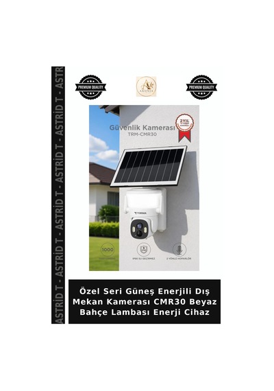 Özel Seri Güneş Enerjili Dış Mekan Kamerası Cmr30 Beyaz Bahçe Lambası Enerji Cihaz