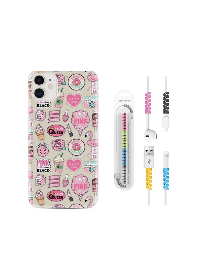 Apple Uyumlu iPhone 13 Mini Kılıf Kablo Koruyuculu Donut Flamingo 1415